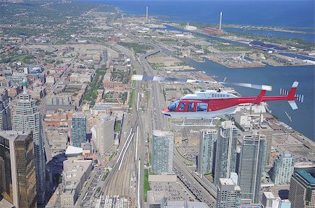 small town downtown canada - Helicopter above the center of Toronto. Ontario. Canada. Stock Photo - Budget Royalty-Free & Subscription, Code: 400-07420369