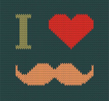 simsearch:400-05329259,k - I Love Mustache Knitted Vector Illustration. Background, Pattern Foto de stock - Royalty-Free Super Valor e Assinatura, Número: 400-07420390