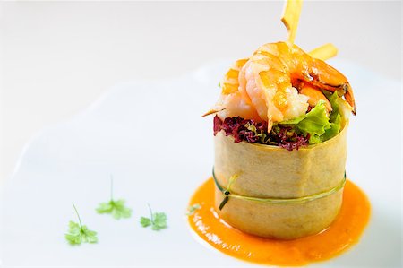 simsearch:400-07420762,k - Delicious dish with prawn on a plate Photographie de stock - Aubaine LD & Abonnement, Code: 400-07420785