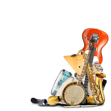 Musical instruments, orchestra or a collage of music Stock Photo - Budget Royalty-Free & Subscription, Code: 400-07420948