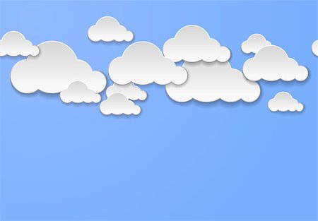 Abstract clouds on light blue background. Cloud computing concept. Vector illustration Stock Photo - Budget Royalty-Free & Subscription, Code: 400-07420975