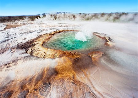 simsearch:400-05015574,k - Pool with boiling geothermal water at Hveravellir is actually in the heart of Iceland. Stock Photo - Budget Royalty-Free & Subscription, Code: 400-07421217