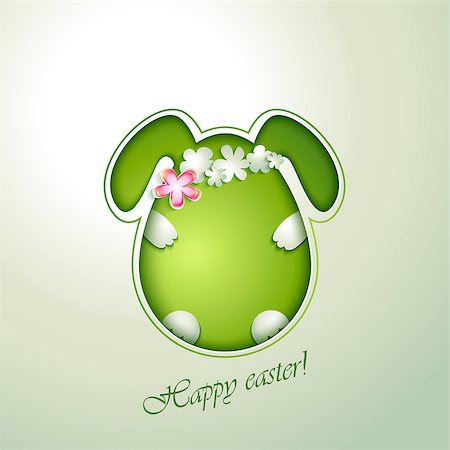 simsearch:400-07921731,k - Green easter egg rabbit. Stock Photo - Budget Royalty-Free & Subscription, Code: 400-07421224