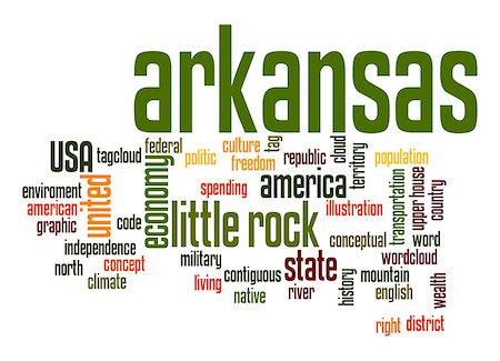 Arkansas word cloud Fotografie stock - Microstock e Abbonamento, Codice: 400-07421682