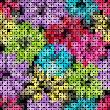 sol en mosaïque - Seamless floral bright colorful mosaic pattern (vector) Photographie de stock - Aubaine LD & Abonnement, Code: 400-07421847