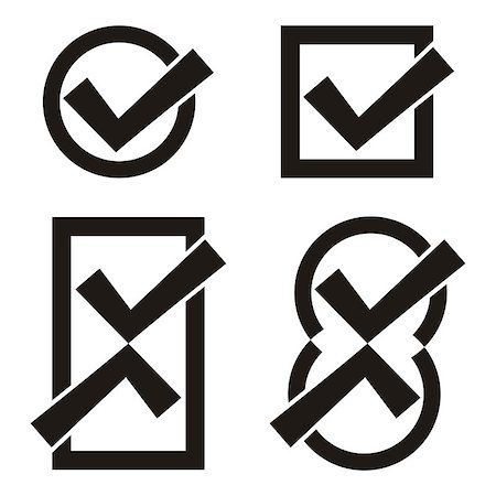 simsearch:400-04283929,k - Set of four black vector tick icons Stock Photo - Budget Royalty-Free & Subscription, Code: 400-07422210