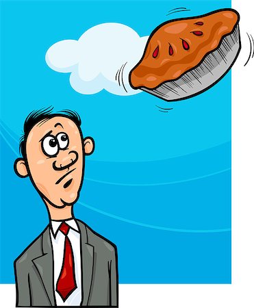 simsearch:400-07410472,k - Cartoon Humor Concept Illustration of Pie in the Sky Saying or Proverb Stock Photo - Budget Royalty-Free & Subscription, Code: 400-07422250