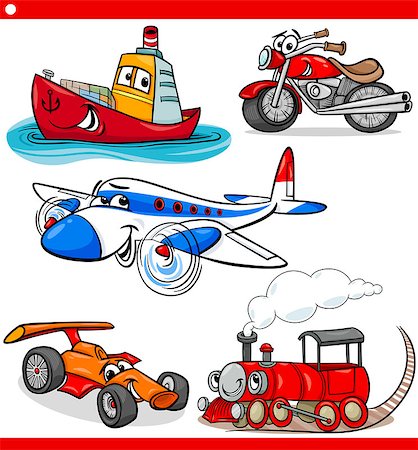 Cartoon Illustration of Cars and Trucks Vehicles and Machines Comic Characters Set for Children Photographie de stock - Aubaine LD & Abonnement, Code: 400-07422252