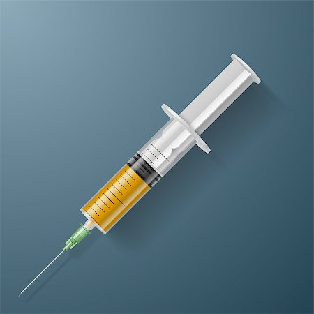 simsearch:400-09109813,k - Medical syringe with yellow liquid on blue background Stock Photo - Budget Royalty-Free & Subscription, Code: 400-07422499