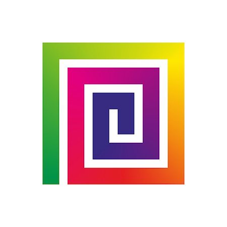 spectrum helix - colorful spiral square element with rainbow gradient Stock Photo - Budget Royalty-Free & Subscription, Code: 400-07422513