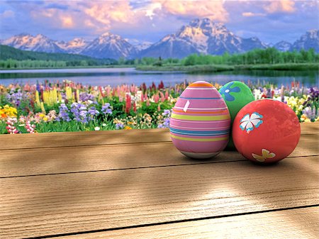 simsearch:400-07422530,k - Easter eggs on a table Fotografie stock - Microstock e Abbonamento, Codice: 400-07422539