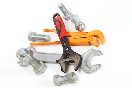 simsearch:400-04522817,k - Some different wrenches and bolts close up Stockbilder - Microstock & Abonnement, Bildnummer: 400-07422776