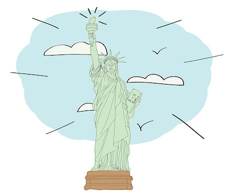simsearch:400-04977028,k - statue of Liberty. vector illustration for magazine or newspaper Photographie de stock - Aubaine LD & Abonnement, Code: 400-07422770