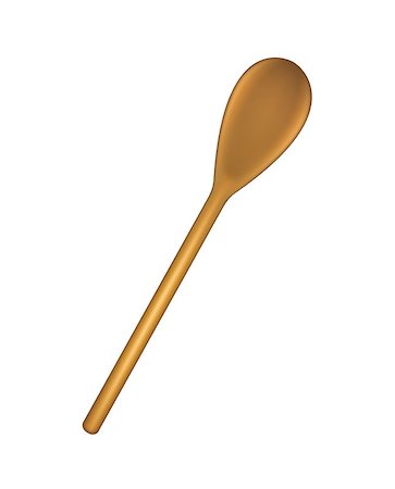 serving utensil - Spoon in wooden design on white background Stock Photo - Budget Royalty-Free & Subscription, Code: 400-07422795