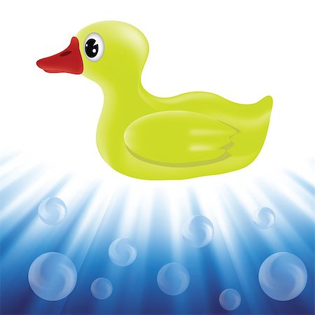 simsearch:400-04240306,k - colorful illustration with yellow duck in blue water for your design Stock Photo - Budget Royalty-Free & Subscription, Code: 400-07422956