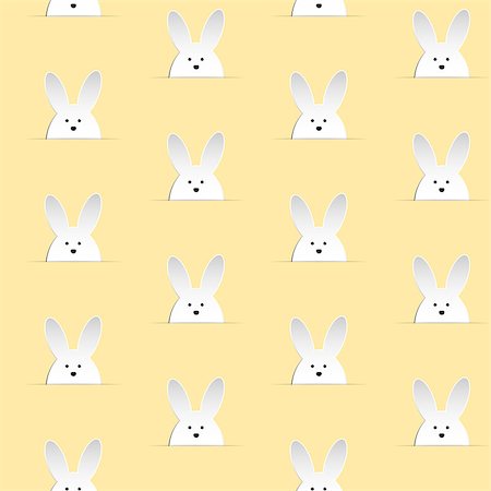 simsearch:400-06638864,k - Vector - Happy Easter Rabbit Bunny Yellow Seamless Background Stock Photo - Budget Royalty-Free & Subscription, Code: 400-07423026