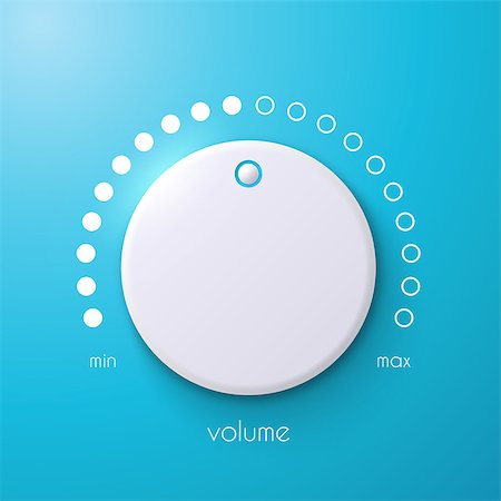 pomo - Vector volume music control / volume knob. Vector Illustration EPS10 Foto de stock - Super Valor sin royalties y Suscripción, Código: 400-07423071