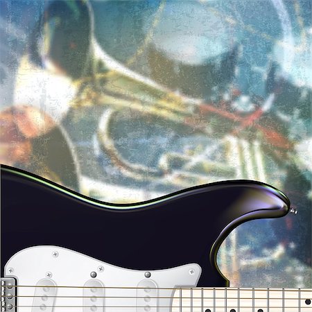 simsearch:400-04767338,k - abstract grunge background with black electric guitar and musical instruments Stockbilder - Microstock & Abonnement, Bildnummer: 400-07423265