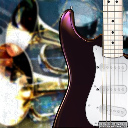 simsearch:400-04767338,k - abstract grunge background with electric guitar and musical instruments Stockbilder - Microstock & Abonnement, Bildnummer: 400-07423267