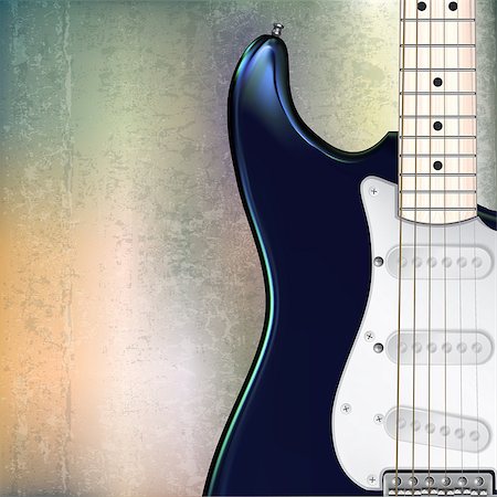 sheet music background - abstract grunge jazz rock background with blue electric guitar Stock Photo - Budget Royalty-Free & Subscription, Code: 400-07423271