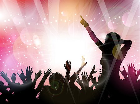 simsearch:400-04349797,k - Silhouette of a party crowd on an abstract background Stock Photo - Budget Royalty-Free & Subscription, Code: 400-07423295