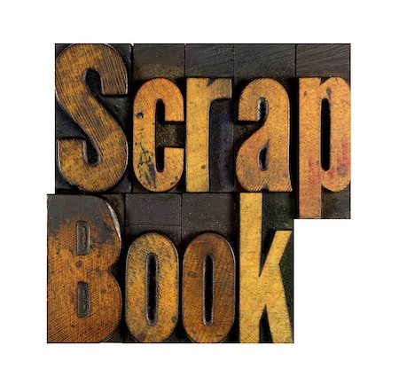 simsearch:400-07423443,k - The words Scrap Book written in vintage letterpress type Fotografie stock - Microstock e Abbonamento, Codice: 400-07423450