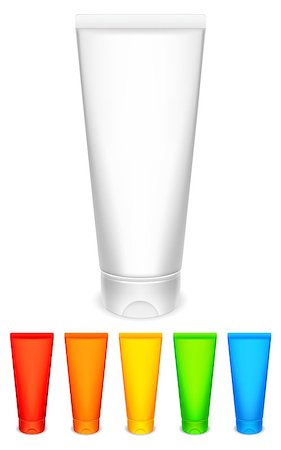 Set of color tubes of cream or gel. Stock Photo - Budget Royalty-Free & Subscription, Code: 400-07423501