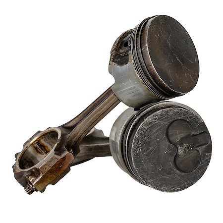 Two worn pistons and connecting rods, dismantled from the internal combustion engine Photographie de stock - Aubaine LD & Abonnement, Code: 400-07423564