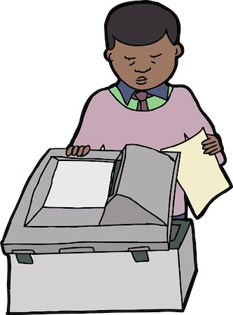 Black businessman making copies with multifunction scanner Stock Photo - Budget Royalty-Free & Subscription, Code: 400-07423845