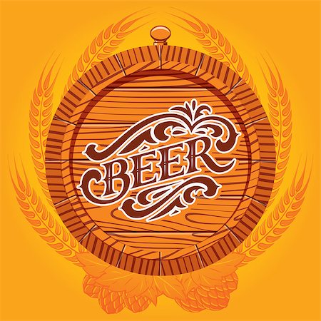 vector glass of beer on a yellow background for the menu Stock Photo - Budget Royalty-Free & Subscription, Code: 400-07430067