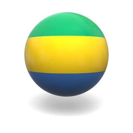 National flag of Gabon on sphere isolated on white background Stock Photo - Budget Royalty-Free & Subscription, Code: 400-07430441