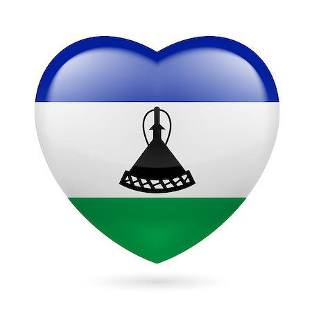 simsearch:400-07430535,k - I love Lesotho. Heart with flag colors Photographie de stock - Aubaine LD & Abonnement, Code: 400-07430507