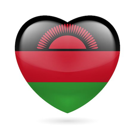 simsearch:400-07430535,k - Heart with Malawian flag colors. I love Malawi Photographie de stock - Aubaine LD & Abonnement, Code: 400-07430515