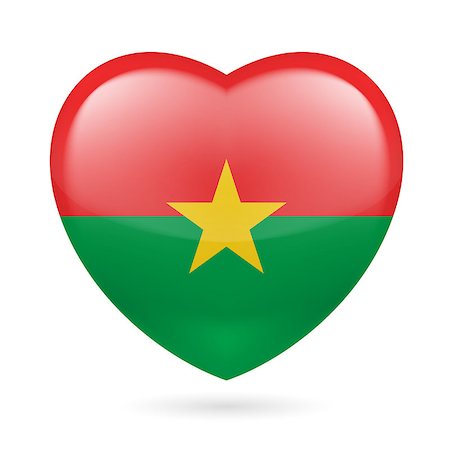 simsearch:400-07430535,k - I love Burkina Faso. Heart with flag colors Photographie de stock - Aubaine LD & Abonnement, Code: 400-07430518