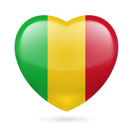 simsearch:400-07430535,k - Heart with Malian flag colors. I love Mali Photographie de stock - Aubaine LD & Abonnement, Code: 400-07430512