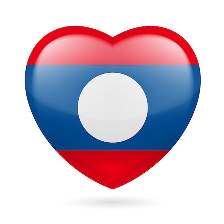 simsearch:400-07430535,k - Heart with Laotian flag colors. I love Laos Fotografie stock - Microstock e Abbonamento, Codice: 400-07430513