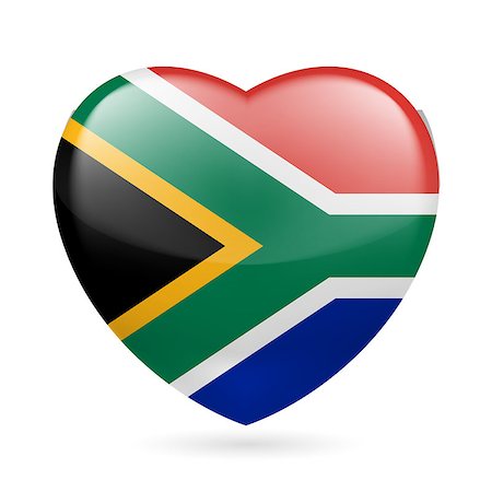 simsearch:400-07430535,k - I love South Africa. Heart with flag colors Photographie de stock - Aubaine LD & Abonnement, Code: 400-07430524
