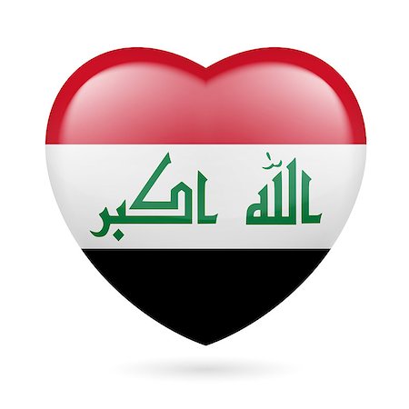 simsearch:400-07430535,k - Heart with Iraqi flag colors. I love Iraq Fotografie stock - Microstock e Abbonamento, Codice: 400-07430520