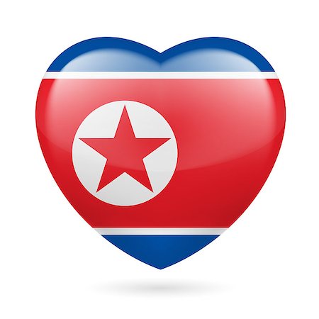 simsearch:400-07430535,k - I love North Korea. Heart with flag design Fotografie stock - Microstock e Abbonamento, Codice: 400-07430538