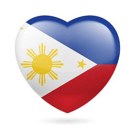 simsearch:400-07430535,k - Heart with Filipino flag colors. I love Philippines Photographie de stock - Aubaine LD & Abonnement, Code: 400-07430539