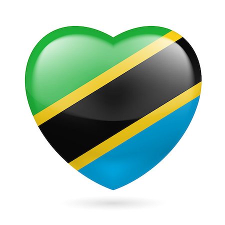 simsearch:400-07430535,k - Heart with Tanzanian flag colors. I love Tanzania Photographie de stock - Aubaine LD & Abonnement, Code: 400-07430530