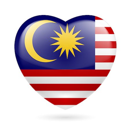 simsearch:400-07430535,k - Heart with Malaysian flag colors. I love Malaysia Fotografie stock - Microstock e Abbonamento, Codice: 400-07430547