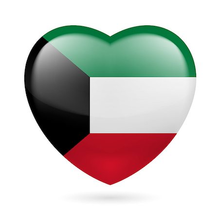 simsearch:400-07430535,k - Heart with Kuwaiti flag colors. I love Kuwait Photographie de stock - Aubaine LD & Abonnement, Code: 400-07430559