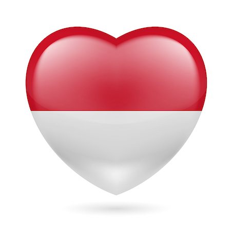 simsearch:400-07430535,k - Heart with Indonesian flag colors. I love Indonesia Fotografie stock - Microstock e Abbonamento, Codice: 400-07430561