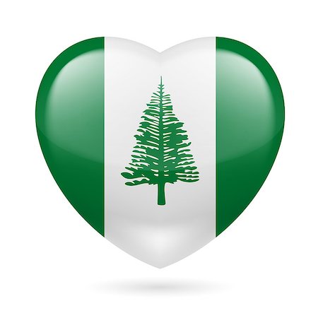 I love Norfolk Island. Heart with flag design Stock Photo - Budget Royalty-Free & Subscription, Code: 400-07430571