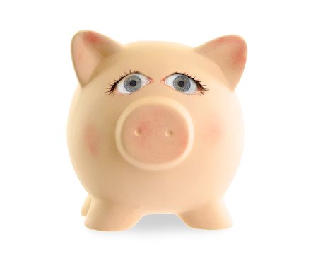 people depositing in the bank - Ceramic piggy bank with human eyes, concept of humor Stock Photo - Budget Royalty-Free & Subscription, Code: 400-07430746