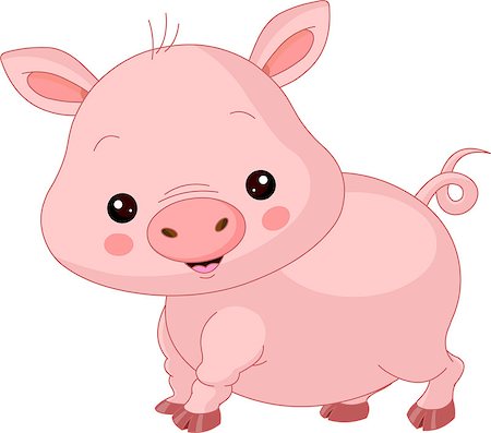 simsearch:400-08935822,k - Farm animals. Illustration of cute Pig Stock Photo - Budget Royalty-Free & Subscription, Code: 400-07430811