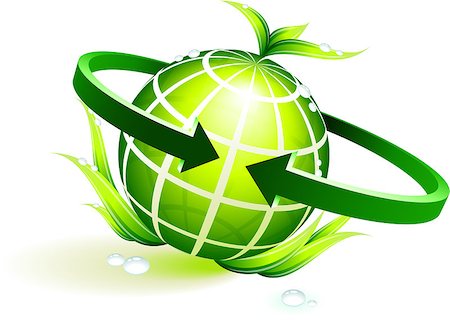 simsearch:400-07444842,k - green globe with leaves Original Vector Illustration Globes and Maps Ideal for Business Concepts Foto de stock - Super Valor sin royalties y Suscripción, Código: 400-07444840