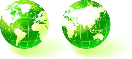 simsearch:400-07444842,k - green globes Original Vector Illustration Globes and Maps Ideal for Business Concepts Foto de stock - Super Valor sin royalties y Suscripción, Código: 400-07444894