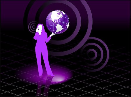 person talking on cell phone motion blur - Original Vector Illustration: Young business woman global communication concept AI8 compatible Stock Photo - Budget Royalty-Free & Subscription, Code: 400-07445005